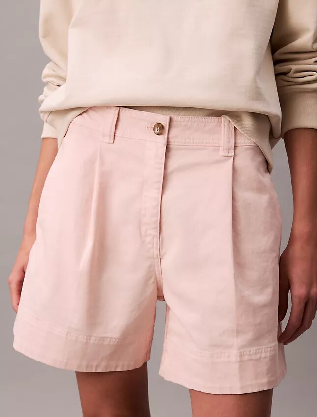 Cotton Stretch Twill Pileli Bermuda Şort Cotton Stretch Twill Pileli Bermuda Şort