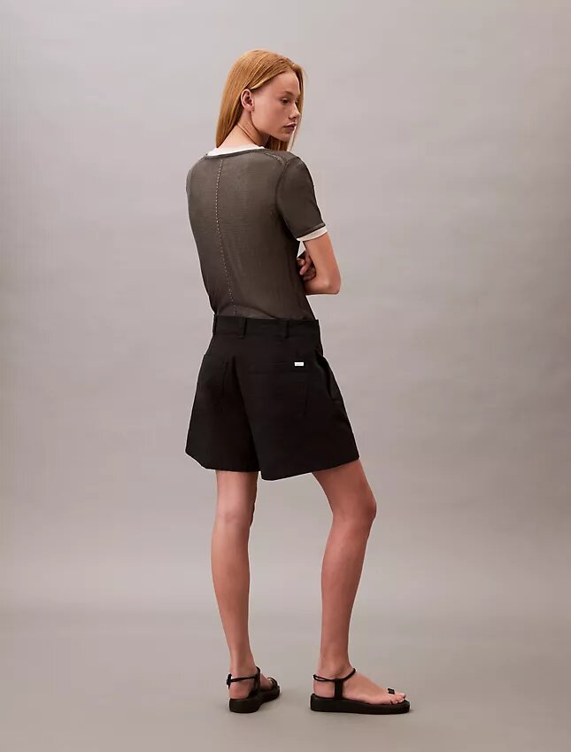 Cotton Stretch Twill Pileli Bermuda Şort Cotton Stretch Twill Pileli Bermuda Şort