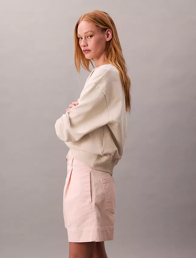 Cotton Stretch Twill Pileli Bermuda Şort Cotton Stretch Twill Pileli Bermuda Şort