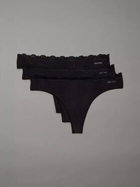 Dantelli Microfiber Streç 3’lü Thong Paketi