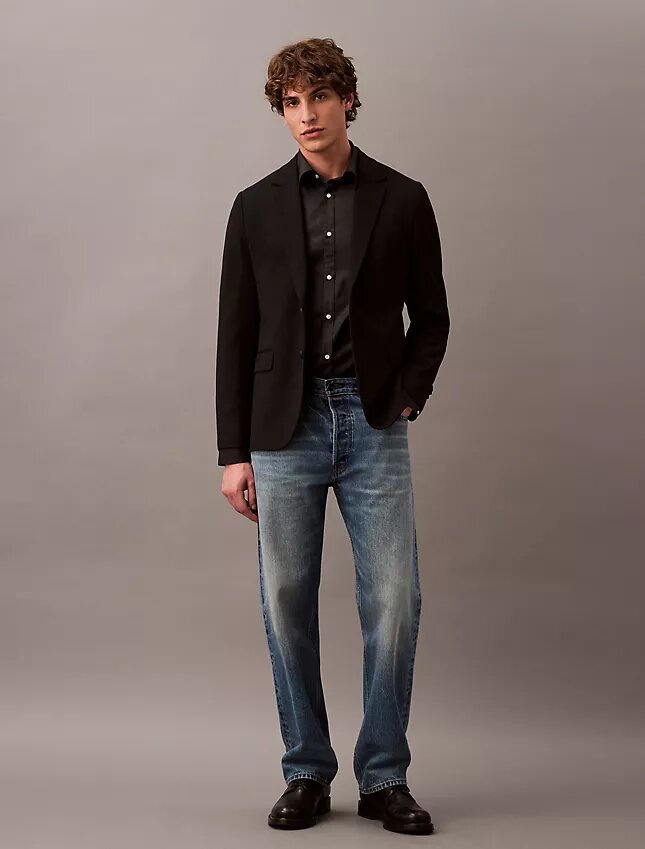 Dar Kesim Yün Gabardin Blazer Dar Kesim Yün Gabardin Blazer