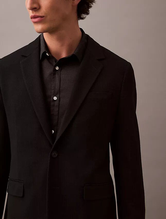 Dar Kesim Yün Gabardin Blazer Dar Kesim Yün Gabardin Blazer