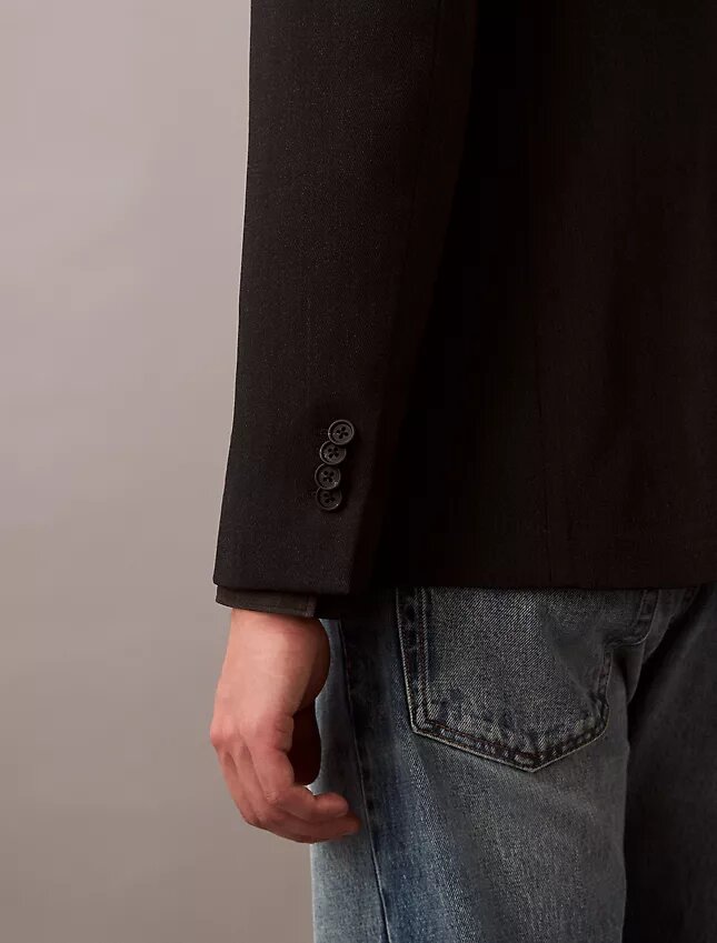 Dar Kesim Yün Gabardin Blazer Dar Kesim Yün Gabardin Blazer