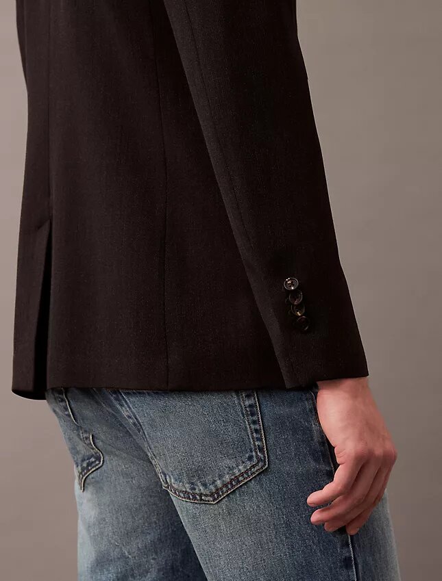 Dar Kesim Yün Gabardin Blazer Dar Kesim Yün Gabardin Blazer