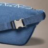 Denim Allover Amblem Logolu Bel Çantası