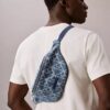 Denim Allover Amblem Logolu Bel Çantası
