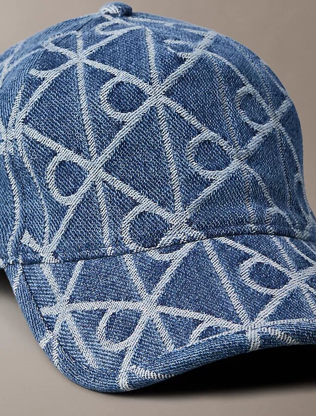 Denim Allover Amblem Logolu Beyzbol Şapkası Denim Allover Amblem Logolu Beyzbol Şapkası