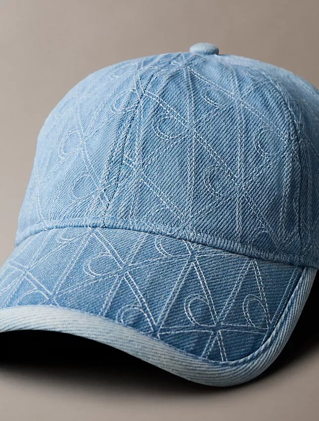 Denim Allover Amblem Logolu Beyzbol Şapkası Denim Allover Amblem Logolu Beyzbol Şapkası
