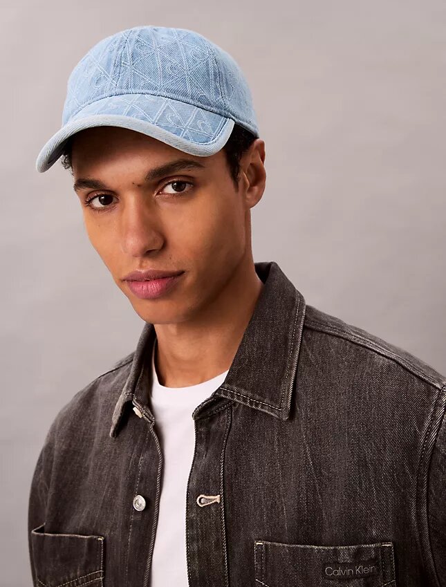 Denim Allover Amblem Logolu Beyzbol Şapkası Denim Allover Amblem Logolu Beyzbol Şapkası