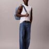 Denim Allover Amblem Logolu Sırt Çantası