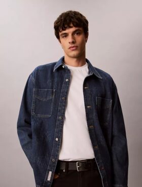 Denim Allover Monogram 90’lar Overshirt