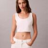 Denim Allover Monogram Kısa Tank Top Denim Allover Monogram Kısa Tank Top