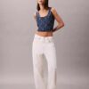 Denim Allover Monogram Kısa Tank Top Denim Allover Monogram Kısa Tank Top