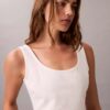 Denim Allover Monogram Kısa Tank Top Denim Allover Monogram Kısa Tank Top