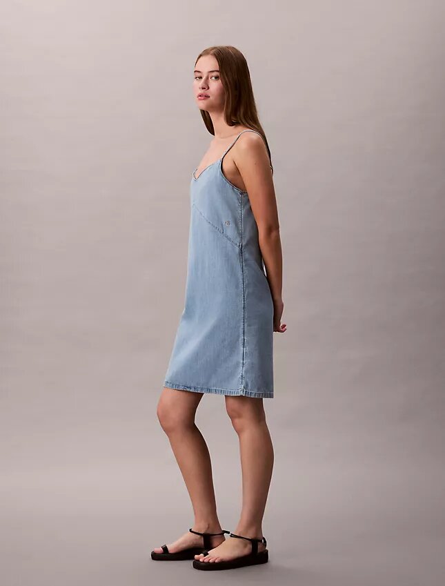 Denim Askılı Mini Elbise Denim Askılı Mini Elbise