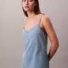 Denim Askılı Mini Elbise Denim Askılı Mini Elbise