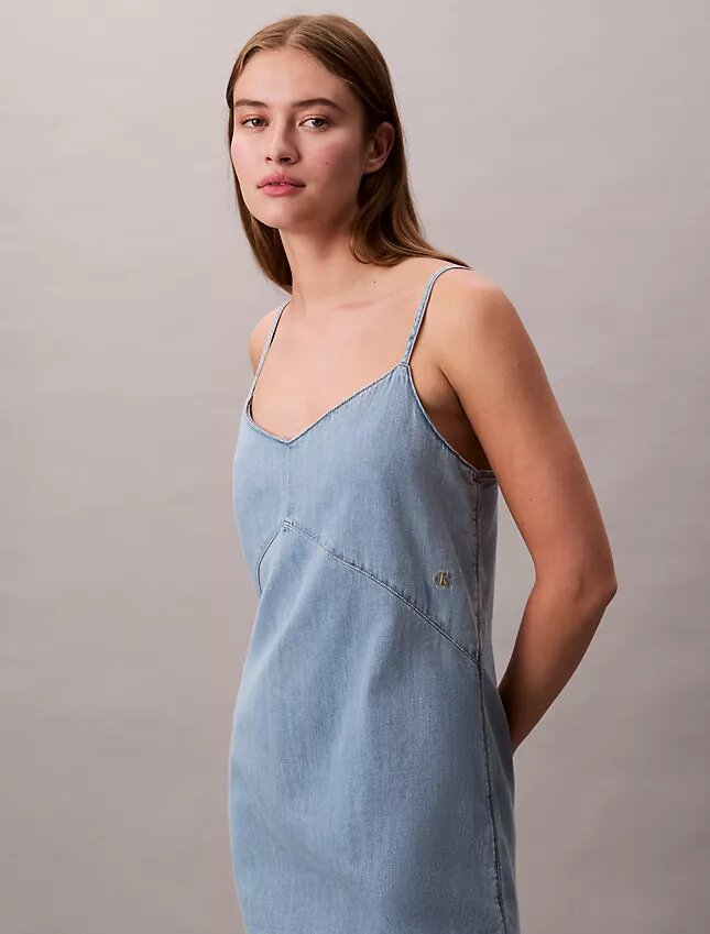 Denim Askılı Mini Elbise Denim Askılı Mini Elbise