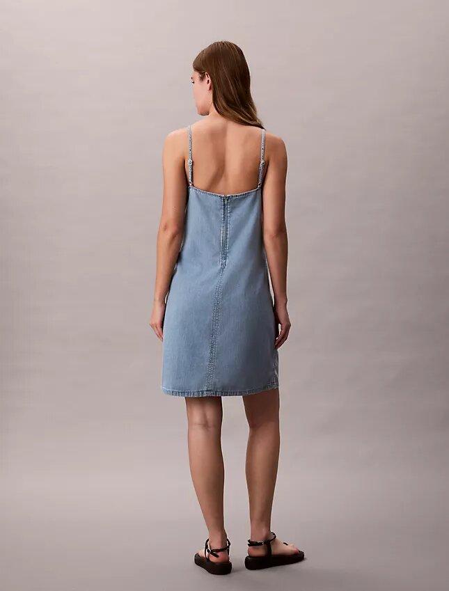 Denim Askılı Mini Elbise Denim Askılı Mini Elbise