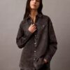 Denim Desenli Düğmeli Gömlek Denim Desenli Düğmeli Gömlek