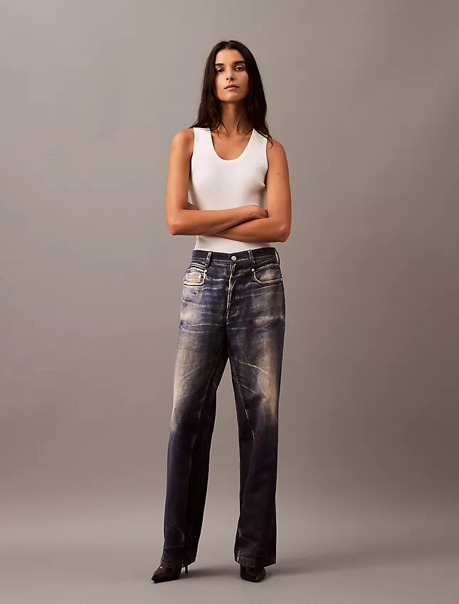 Denim Desenli Terzi Dikişli Pantolon Denim Desenli Terzi Dikişli Pantolon