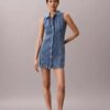 Denim Dikişli Mini Elbise Denim Dikişli Mini Elbise