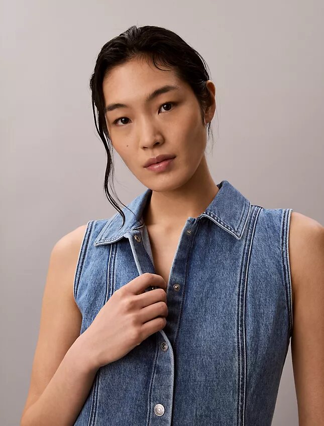 Denim Dikişli Mini Elbise Denim Dikişli Mini Elbise