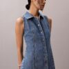Denim Dikişli Mini Elbise Denim Dikişli Mini Elbise
