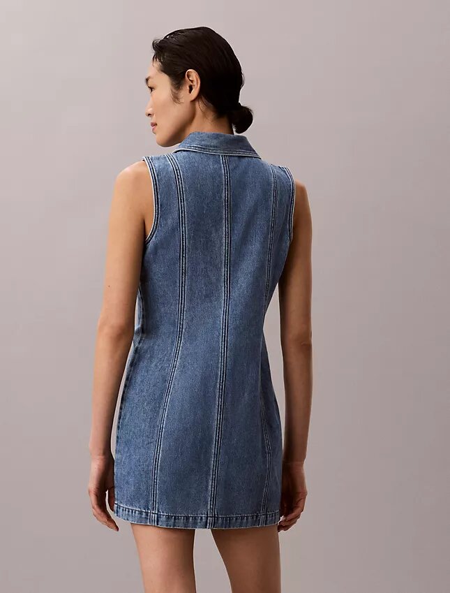 Denim Dikişli Mini Elbise Denim Dikişli Mini Elbise
