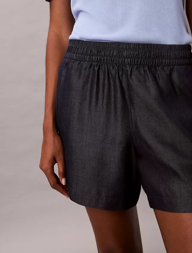 Denim Çekmeli Şort Denim Çekmeli Şort