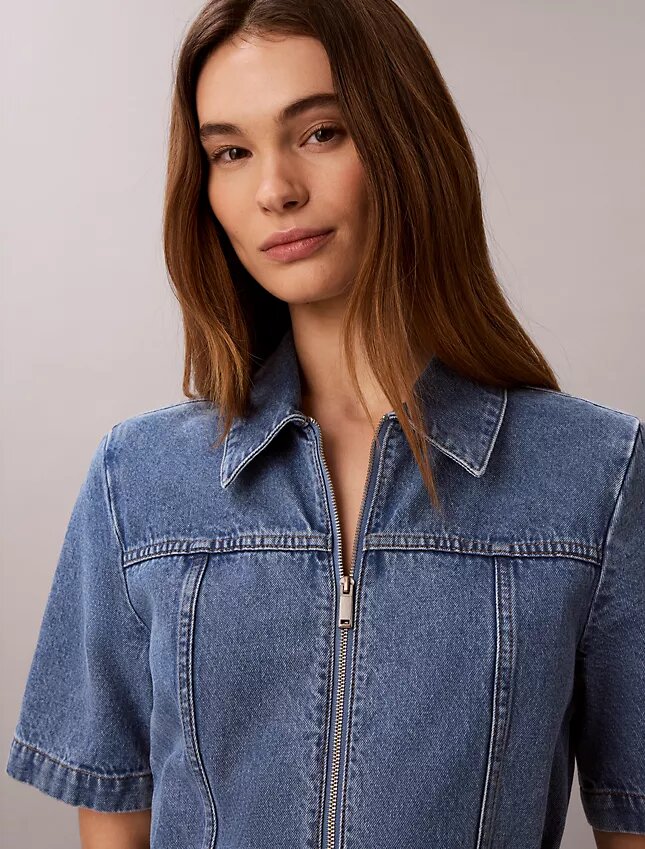 Denim Kemerli Gömlek Elbise Denim Kemerli Gömlek Elbise