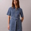 Denim Kemerli Gömlek Elbise Denim Kemerli Gömlek Elbise