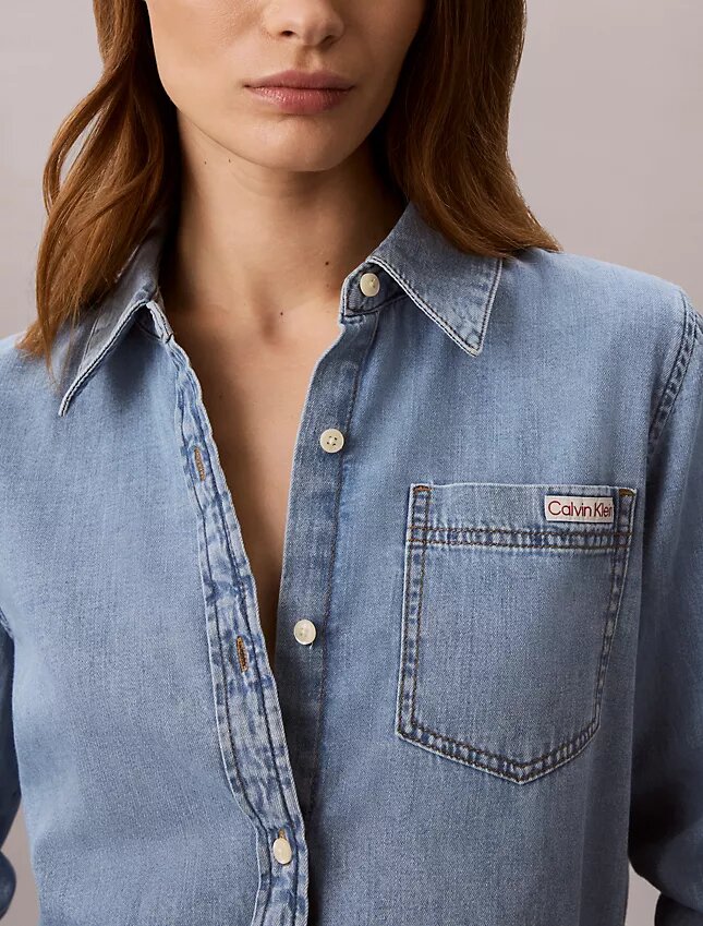 Denim Klasik Düğmeli Gömlek Denim Klasik Düğmeli Gömlek