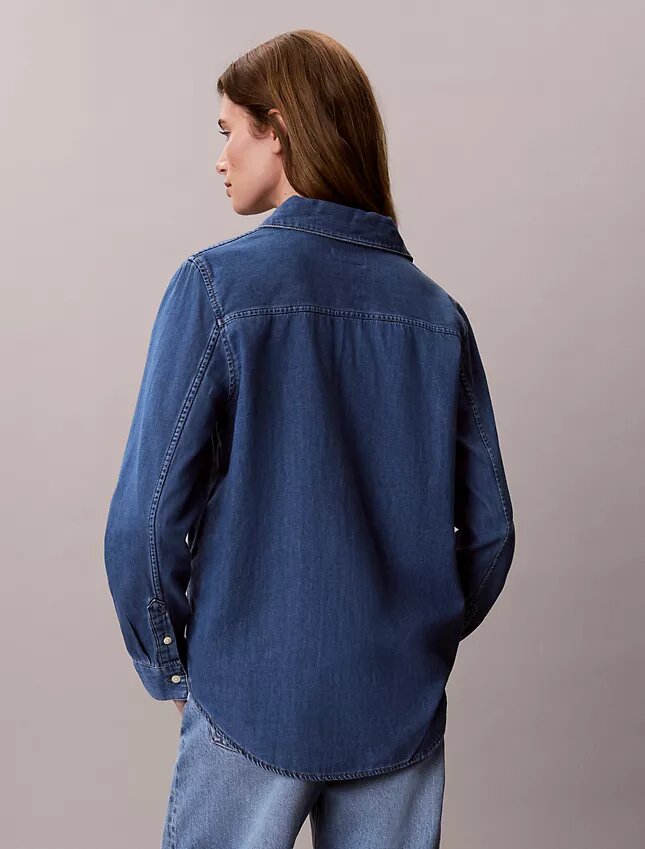 Denim Klasik Düğmeli Gömlek Denim Klasik Düğmeli Gömlek