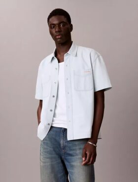 Denim Klasik Kısa Kollu Düğmeli Gömlek