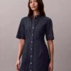 Denim Kısa Kollu Elbise Denim Kısa Kollu Elbise