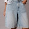 Denim Logo Bermuda Şort Denim Logo Bermuda Şort