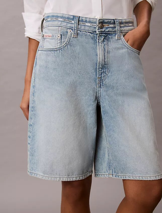 Denim Logo Bermuda Şort Denim Logo Bermuda Şort