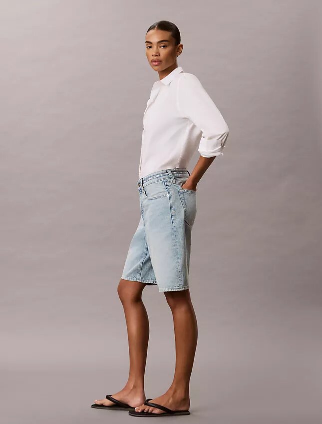 Denim Logo Bermuda Şort Denim Logo Bermuda Şort
