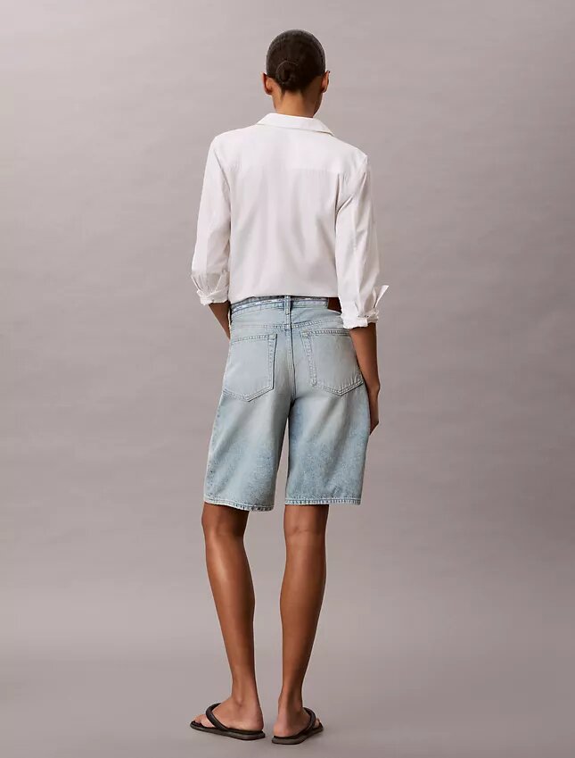 Denim Logo Bermuda Şort Denim Logo Bermuda Şort