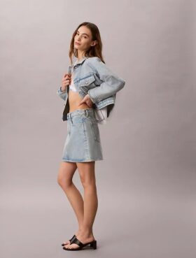 Denim Logo Mini Etek