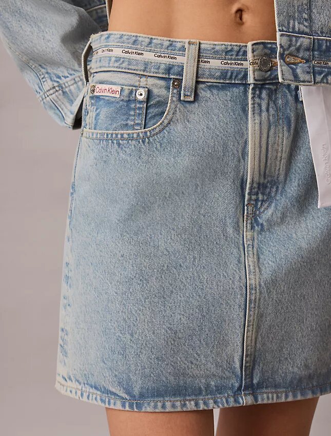 Denim Logo Mini Etek Denim Logo Mini Etek