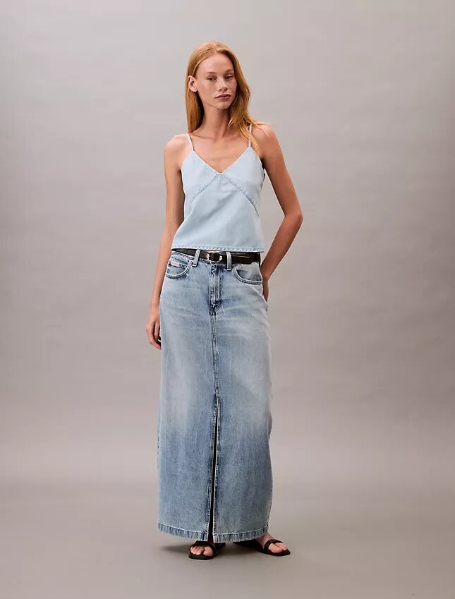 Denim Maxi Etek Denim Maxi Etek