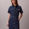 Denim Mini Trucker Elbise Denim Mini Trucker Elbise
