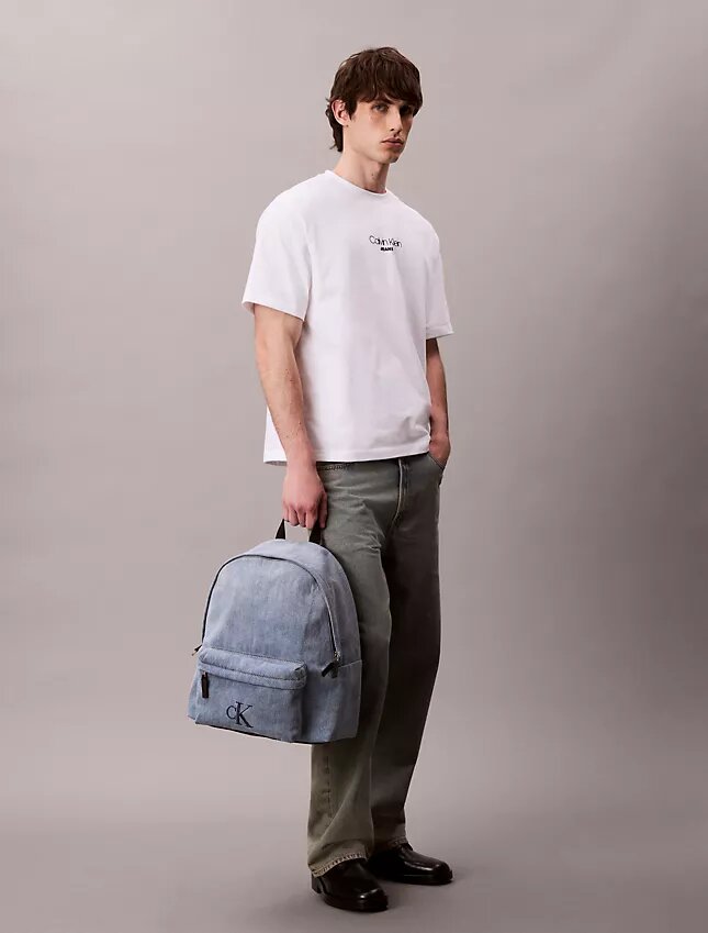 Denim Monogram Logolu Sırt Çantası Denim Monogram Logolu Sırt Çantası