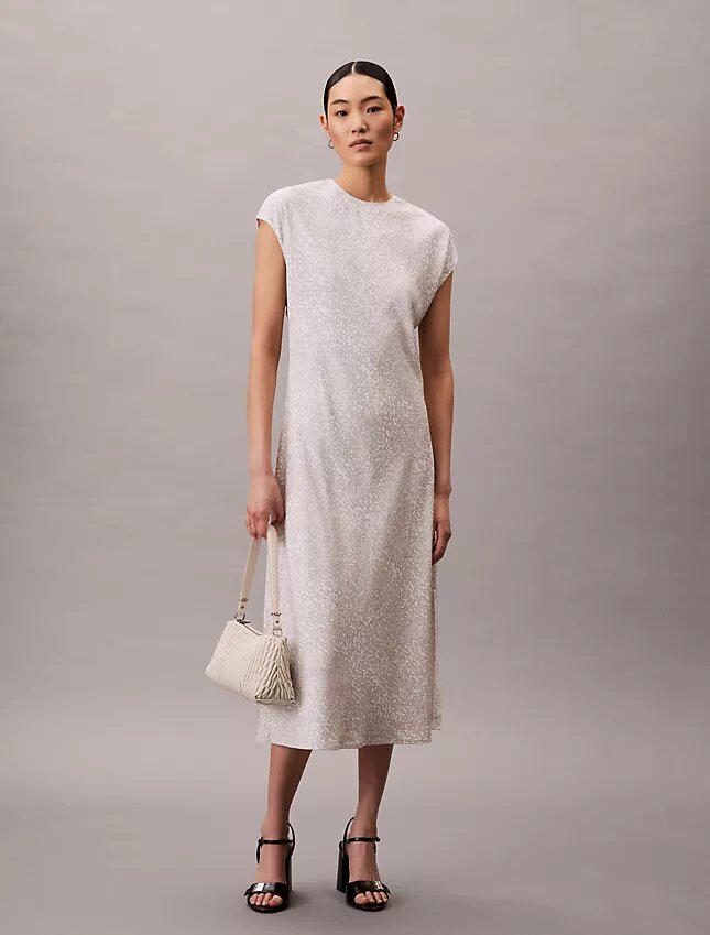 Desenli Midi Sheath Elbise Desenli Midi Sheath Elbise