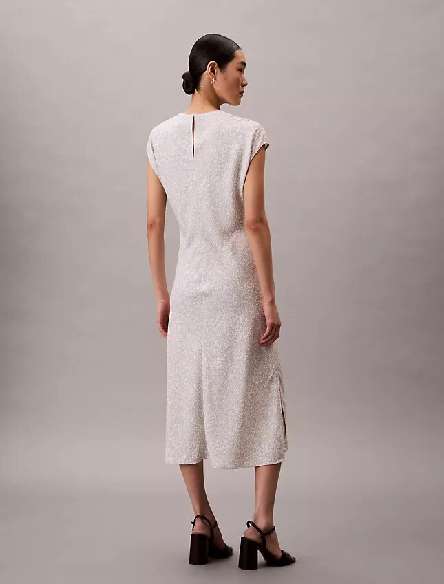 Desenli Midi Sheath Elbise Desenli Midi Sheath Elbise