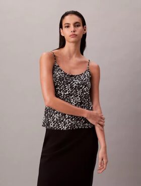 Desenli Saten Cami