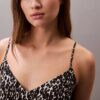 Desenli Saten Mini Slip Elbise