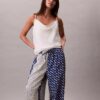 Desenli Viskon Twill Geniş Paça Pantolon