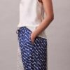 Desenli Viskon Twill Geniş Paça Pantolon